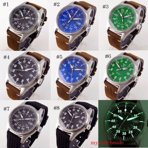 Tandorio 39mm Japan NH35 Automatic Watch Luminous Dial Sapphire Crystal 316L Stainless Steel Rubber Band Calendar