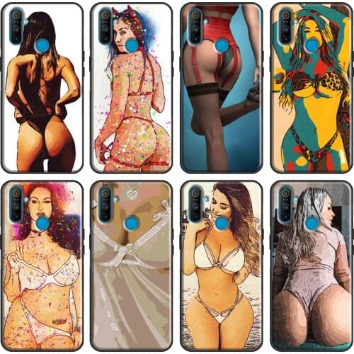 Sexy lady Red lips Bikini girl Cover For OPPO Realme C3 C11 C15 XT 5 6 7 X2 X7 Pro GT Case For OnePlus 8 Pro Nord 7T 8T Cover