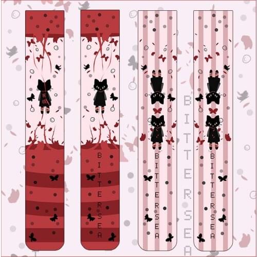 Cute Cat Anime Pattern Cartoon High Elasticity Stockings For Women Velvet Overknee Tights Cosplay Stockings 5SW03