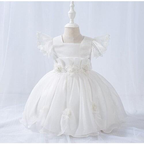 Infant Dress 2020 Autumn New Girls Sleeveless Flower Mesh Princess Dresses Little Girl Bowknot Dress Childrens Birthday Dresses