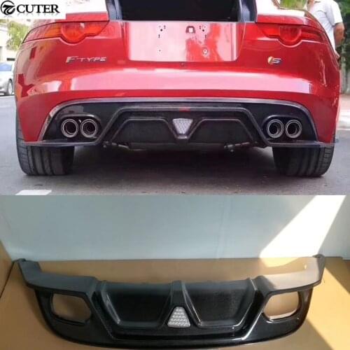 F-TYPE Carbon Fiber rear bumper diffuser with LED tail lights rear lip for Jaguar F-TYPE Car Styling 14-15