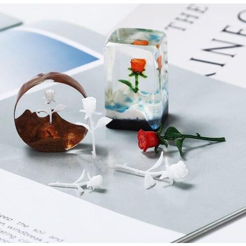 DIY 3D Mini Rose Shape Epoxy Model Crafts Jewelry Making Silicone UV Resin Accessories E56C