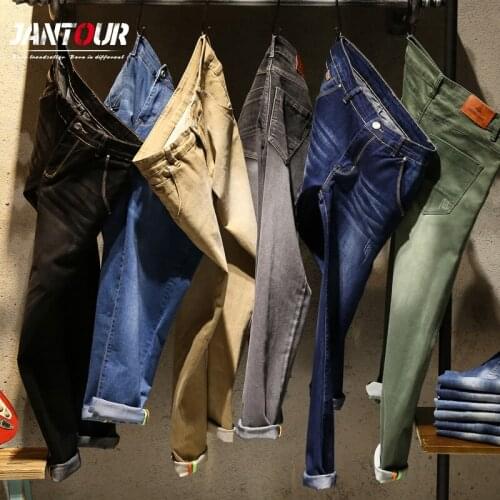 Brand Skinny Jeans Men 2021 Fashion Male Stretch Denim Trouser Casual Light Blue Vintage Dress Pant Spring Summer Mens Jeans