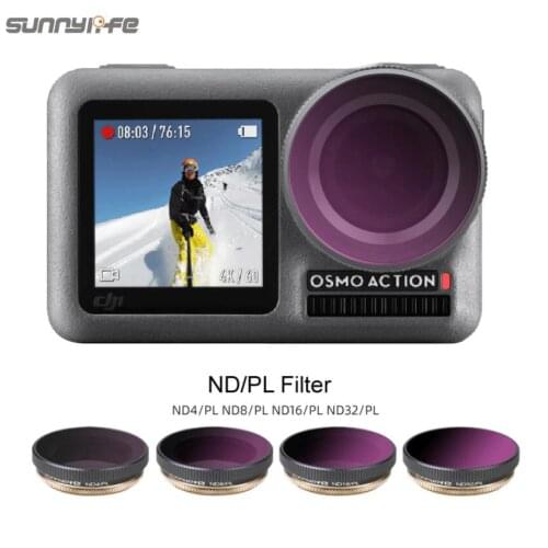 Sunnylife ND PL Adjustable ND4-PL ND8-PL ND16 ND32 Lens Filter Diving Filters for DJI OSMO Action ND 4 8 16 32 PL Sport Camera