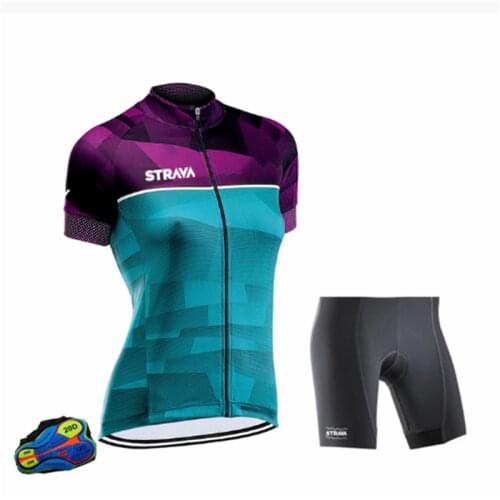 STRAVA Uniforme Maillot Quick Dry 20D Pad RoadWomens Cycling Clothing Short Bike Jersey Bike Clothes MTB Ropa Ciclismo Bicycle