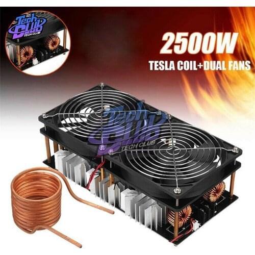 1800W 2500W ZVS Induction Heater Induction Heating Machine PCB Board Module Flyback Driver Heater Cooling Fan Interface+ Coil
