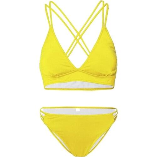S to XXL New Summer Women Solid Bikini Set Push-up UnPadded Bra Swimsuit Swimwear Triangle Bather Suit Swimming Suit biquini