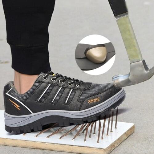 Safety Shoes Men Lightweight Breathable Work Shoe Steel Toe anti-smashing Anti-puncture Non-slip Protective Boots Casual Sneaker