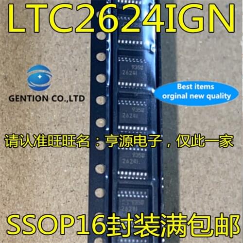 2Pcs LTC2624 LT2624IGN LTC2624IGN Silkscreen 2624I 2624 SSOP16 in stock 100% new and original