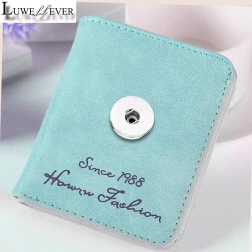 Luwellever 008 Bag Snap Button Purse Pu leather Wallet Bags Charms Bracelet Jewelry For Women Fit 18mm Button Mini Bags