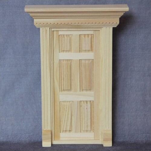 G07-X444 children gift Toy 1:12 Dollhouse mini Furniture Miniature rement Doll accessories DIY Flat top 6 grid Baroque door 1pcs