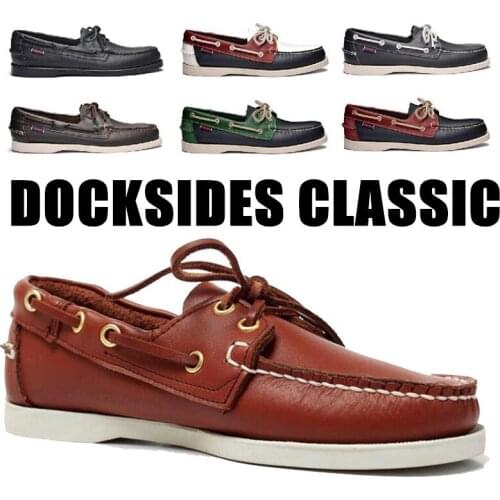Mens Casual Leather Docksides Deck Lace Up Moccain Boat Loafers Shoes Driving Unisex Plus Size More Colors Handmade shoes X013