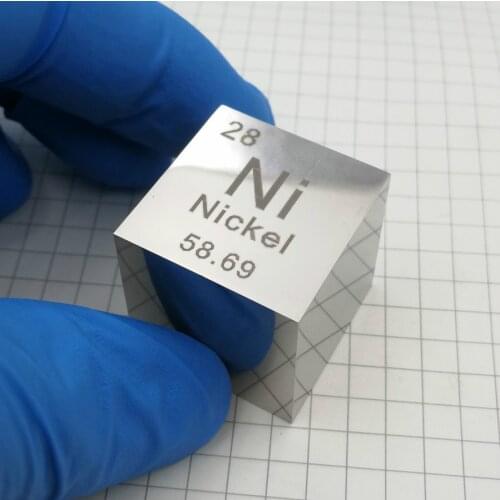 Nickel Metal 1 Inch 25.4mm Density Cube 99.5% Pure for Element Collection