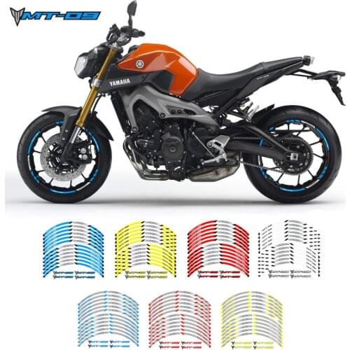 New high quality 12 Pcs Fit Motorcycle Wheel Sticker stripe Reflective Rim For Yamaha MT-09 MT09