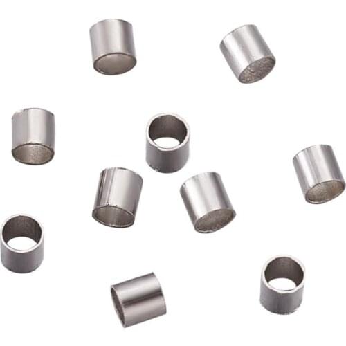 900pcs/10g 2mm Silver Golden Platinum Color Tube Crimp End Spacer Beads Cord Tip Beading Wire Connectors For Jewelry Making