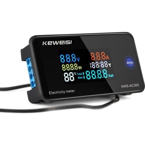 AC 50-300V Voltmeter Ammeter KWS Power Energy Meter LED Digital AC Wattmeter Electric Meter with Reset Function