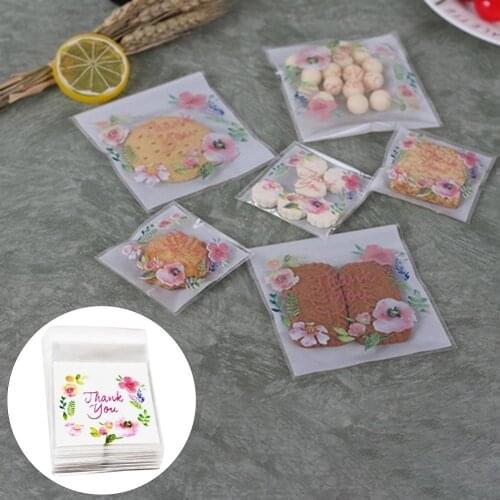 50/100pcs 7*7cm Cute Cartoon Animal Plastic Gift Bags Baking Food Small Self Adhesive Bag Handmade Soap Packaging Party Supplies