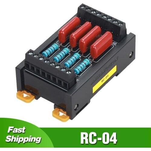 PLC Electromagnetic Anti-Interference Module RC Absorption Snubber Circuit Transistor Relay Contact Protection RC-04