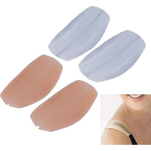 2Pcs/Pair Silicone Women Bra Strap Decompression Anti-Slip Shoulder Pads Underwear Accessories Shoulder Pad White Nude NEW