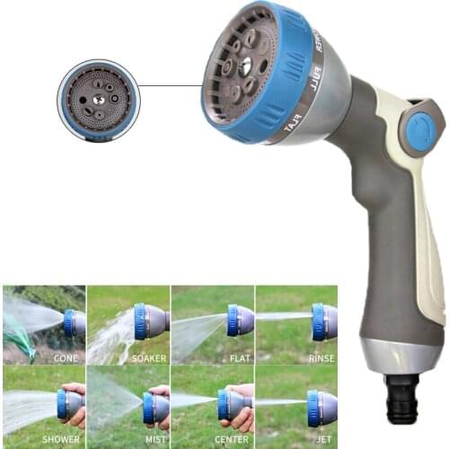 Garden Watering Household High pressure Car Wash Water Gun 8 Patterns Adjustable Nozzle Water Hose Sprinkler Foam Cleaning Tool
