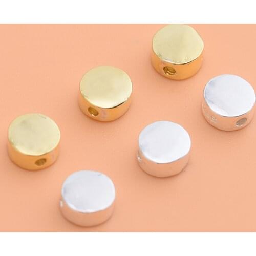 S925 sterling silver beanie beads jewelry accessories handmade beaded DIY material bracelet jewelry accessories