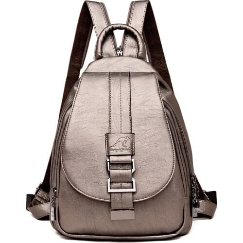 Mochila School Bags for Girls 2021 Women Leather Backpacks Vintage Shoulder Bag Winter Female Backpack Ladies Travel Backpack