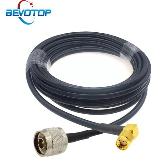 N Type Male Plug to RP-SMA Male 90 Degree Adapter Pigtail RG58 Coaxial Cable 50 Ohm RG-58 Extension Cord Jumper Custom Cable