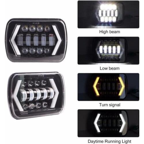 55W 7X6"5x7" DRL LED Headlight 6000K Hi-Lo 2400LM Low Beam 3500LM High Beam Car Headlight For Jeep Cherokee XJ /Jeep Wrangler YJ