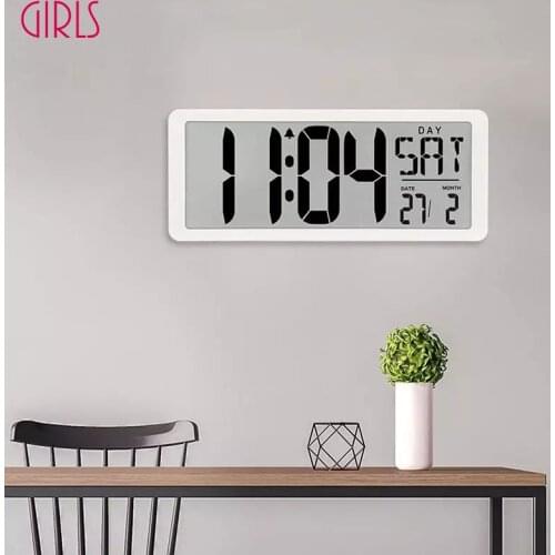 LED Digital Wall Clock Large Number Time Display Alarm Clock with Date Temperature Table Desk Watch Electronic Clocks