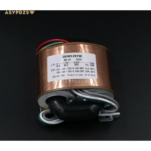 115V / 230V 50VA Dual 15V-0V-15V R type transformer With copper foil shield 50W (2x15-0-15)