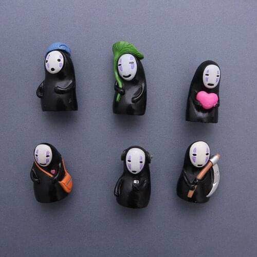 Creative Anime No Face Man Refrigerator Magnets Sticker Decor DIY Gardening Decor Landscape Doll Toy Handmade Ornaments