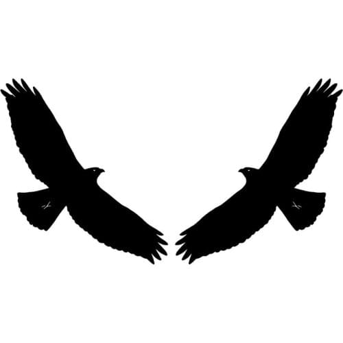 2X EAGLE RAPTOR BIRD (1 RIGHT & 1 LEFT) Personality Vinyl Car Stickers 13.6X15.1CM