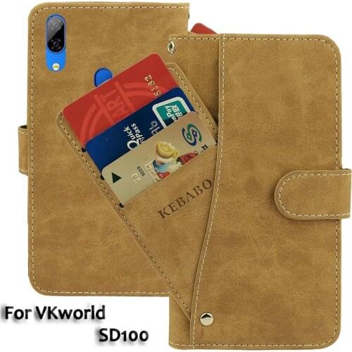 Vintage Leather Wallet VKworld SD100 Case 6" Flip Luxury Card Slots Cover Magnet Phone Protective Cases Bags