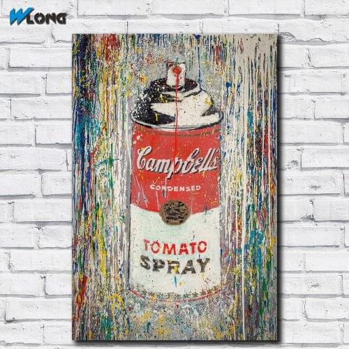 Wlong Oil Painting Campbells Tomato Spray Graffiti Wall Art Picture Home Decor Living Room Modern Canvas Print Paintings