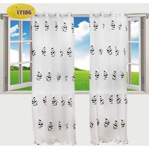 Flying Voil Curtains for Living Room Feather Printed Solid White Yarn Curtain Window Tulle Curtains Fly Kitchen Modern Window