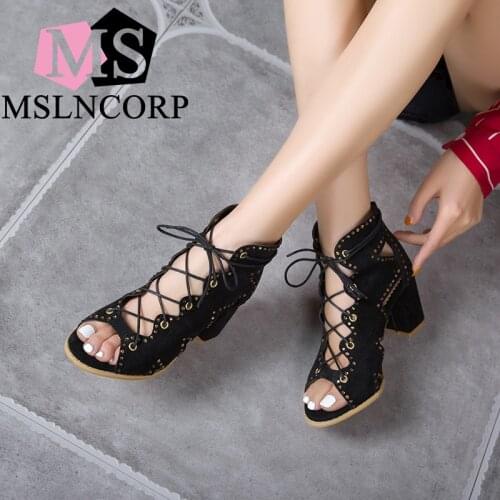 Size 34-48 Women Ankle Boots Black Low Heels Zipper Handmade High Quality Pointed Toe Shoes Woman Ladies Riding Equestrian Boots