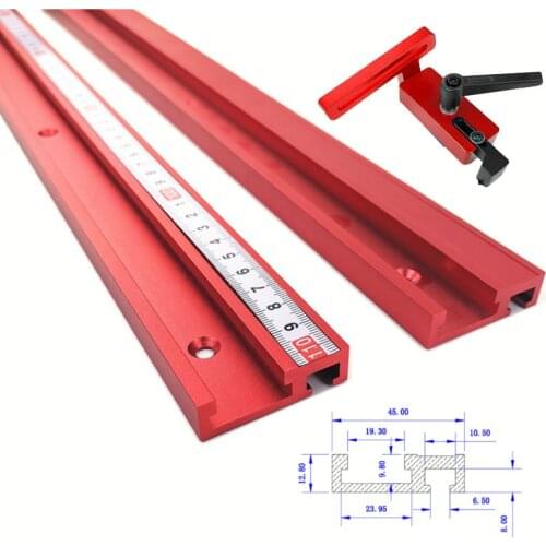 1Pc Chute Aluminium alloy T-tracks Model 45 T slot and Standard Miter Track Stop Woodworking Tool for workbench Router Table