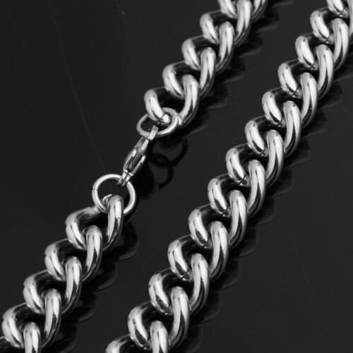 15mm Wide Popular Polishing Curb Cuban Chain Necklace Biker Mens Stainless Steel Bracelet Or Choker Neck Jewelry 7-40"