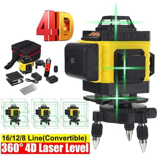 16 Lines 4D Laser Level Green Line Self Leveling 360 Horizontal and Vertical Super Powerful Laser level Green Beam Laser level