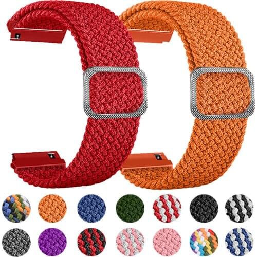 20mm 22mm Nylon Strap For Garmin Venu 2 GarminMove 4 3 GarminActive S Vivoactive 4 3 Band Bracelet Elastic Adjustable Watchbands