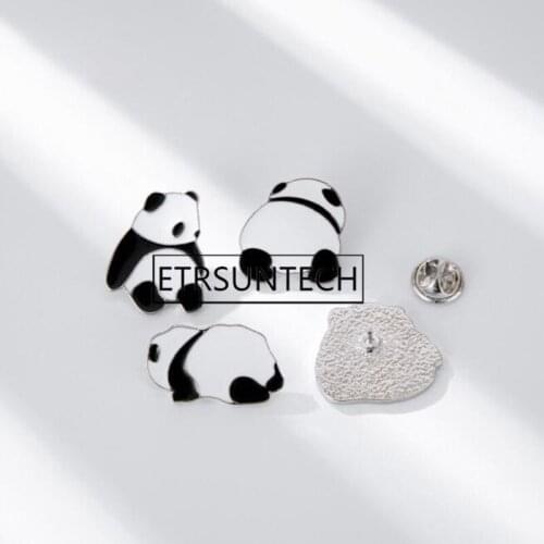 200pcs Cute Panda Enamel Lapel Pins Fun Panda Brooches Badges National Treasure Animal Pin Gift for Friends
