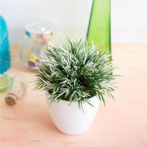 32-headed phoenix grass Bonsai Artificial Plants Flower ball grass ball potted Home garden decoration small ornaments AQ144