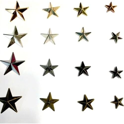 80sets zinc alloy metal rivets 11/15/18/20/22/29/40/45mm star jeans rivets bronze/nickle/black/gold ZD-037