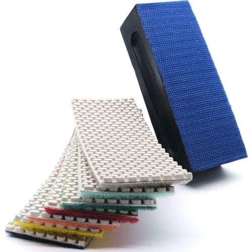 8Pcs/Set Diamond Hand Polishing Pads Resin Bond Flexible For Concrete Glass Marble Stone Polishing Sheet With Rubber Backing Pad