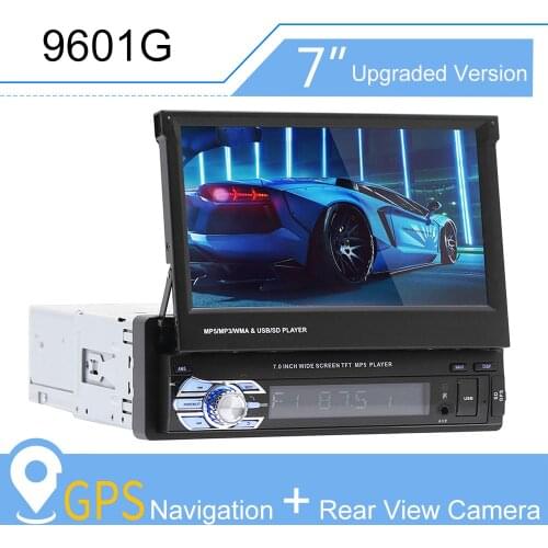 Car Stereo Radio MP5 Player 9601G 1DIN Autoradio 7" HD Retractable Touch Screen Bluetooth Autoradio SD FM USB with Rear View Cam