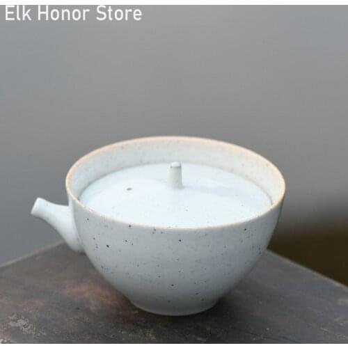 150ml Japanese Style Coarse Ceramic Hand Grasp Pot Handmade Kung Fu Tea Teapot Small Master Pot Strainers Teaset Gift Packaging