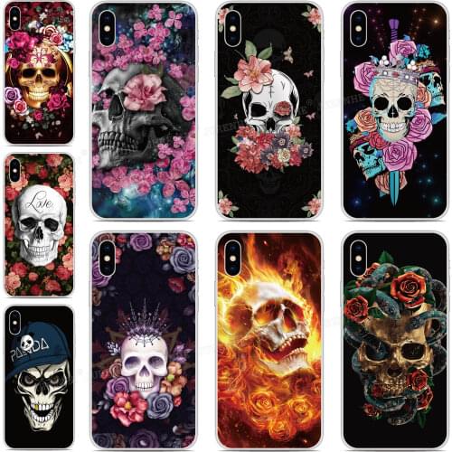 Tpu Soft Silicone Bone Skull Flower Floral Cover Cases For Blackview A80 A60 BV9600 BV6300 Pro Phone Case Back Protective Cover