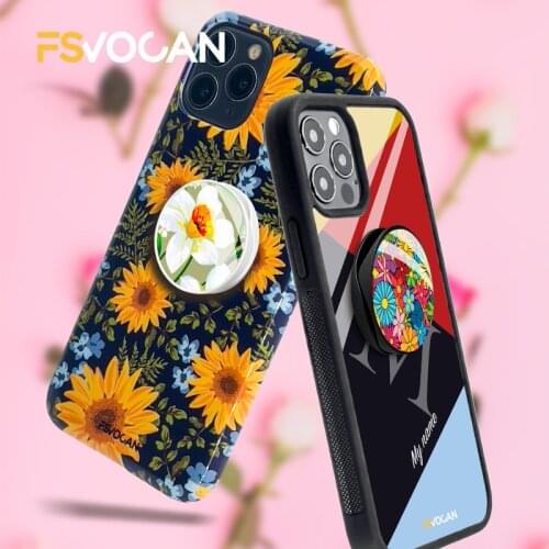 Floral Flowers Mobile Holder Summer Daisy Finger Ring Expanding Phone Socket Rose Bracket Lace Mandala Luxury Fashionable Stand