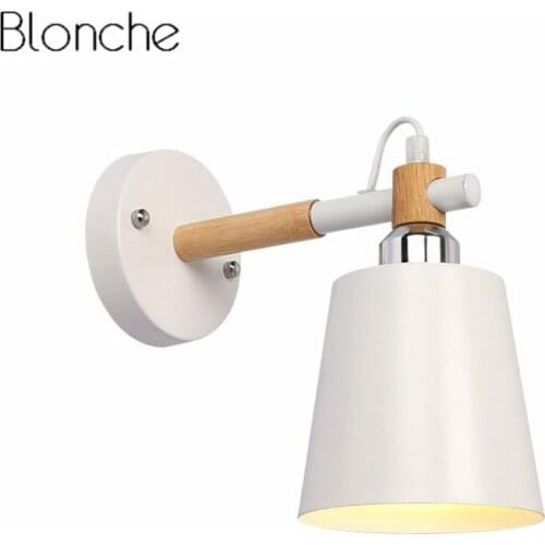 Wood Wall Light Lamp Simple Creative Led Bedroom Bedside Decor Nordic Designer Living Room Corridor Hotel Wall Sconce Macaroon