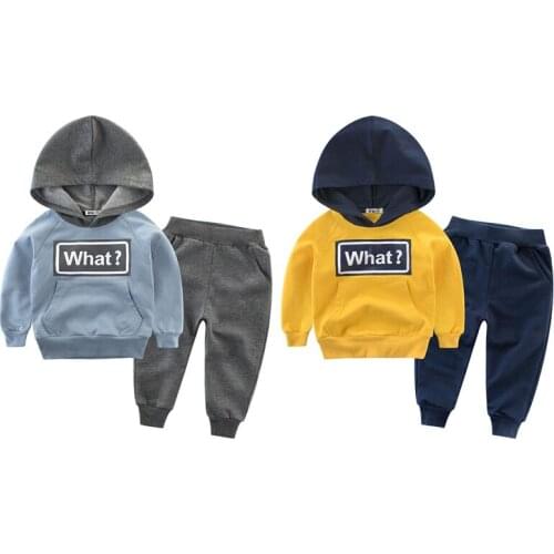 Boy Child Suit Baby Kids Spring Autumn New Clothes Color Matching Letter Decoration Sweater Coat Pants Outfit Infant Cotton Set